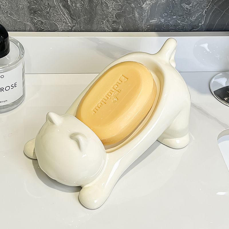 Cute Cat Drain Soap Holder Con - Bathroom Home Improvement ulasan dan harga