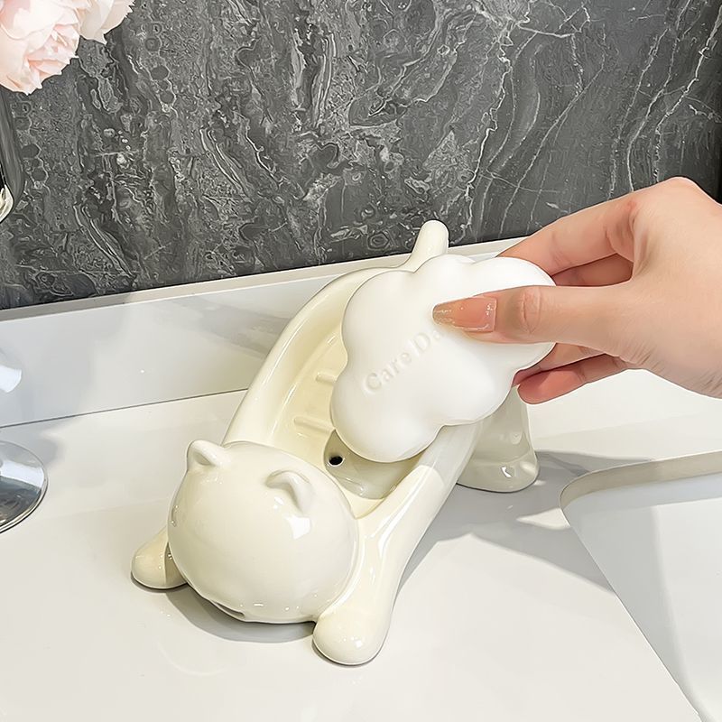 Cute Cat Drain Soap Holder Con - Bathroom Home Improvement ulasan dan harga
