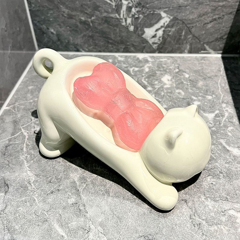Cute Cat Drain Soap Holder Con - Bathroom Home Improvement ulasan dan harga