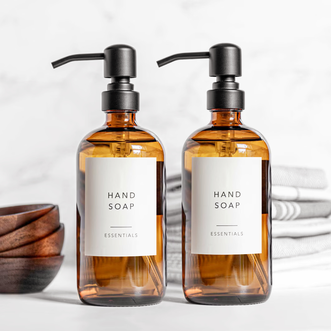 Amber Glass Soap Dispenser wit - Glass Soap Dish ulasan dan harga