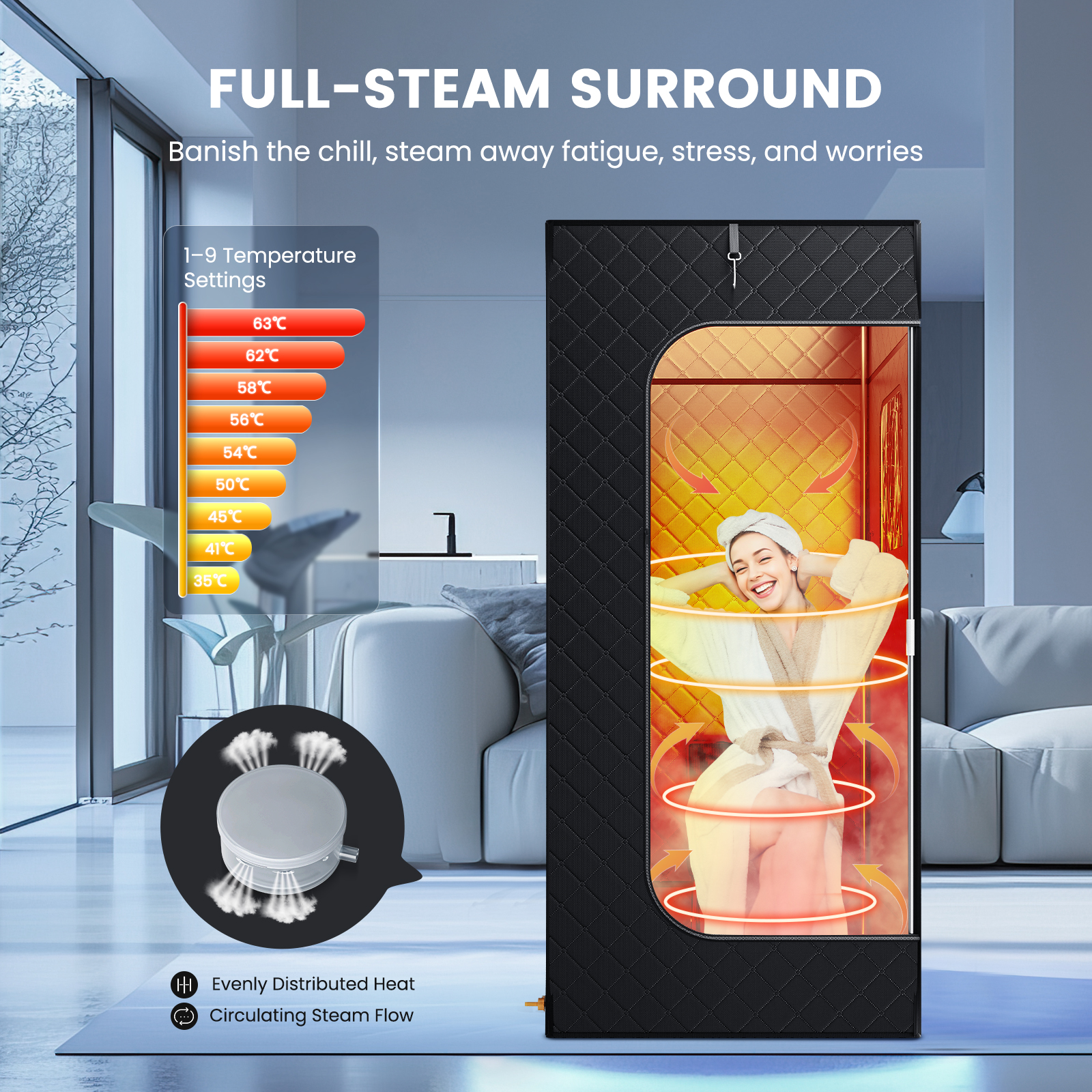 Full Body Home Steam Sauna Set - Home Bathroom Sauna ulasan dan harga