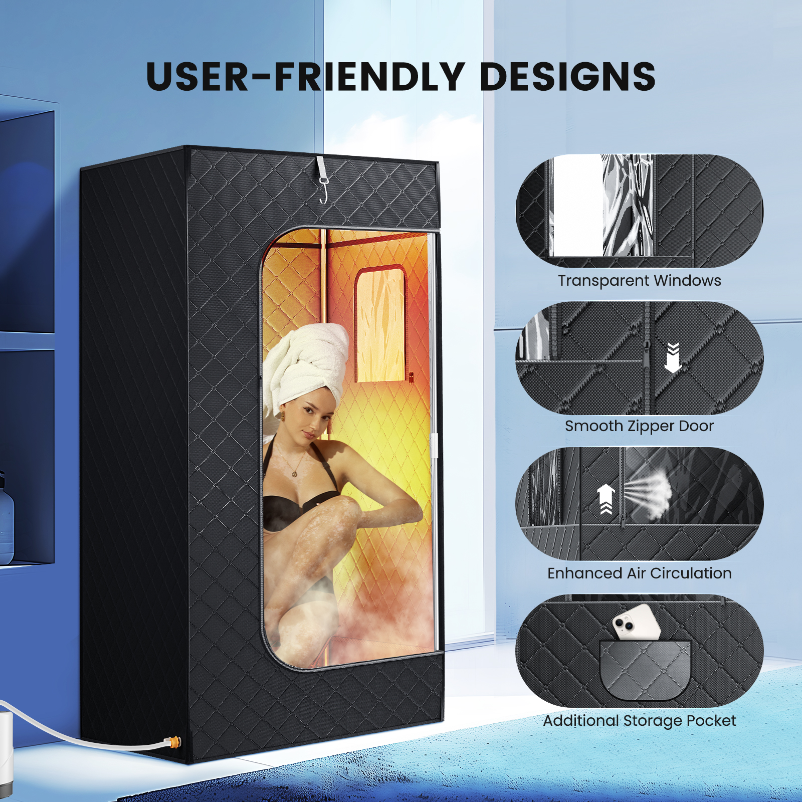 Full Body Home Steam Sauna Set - Home Bathroom Sauna ulasan dan harga