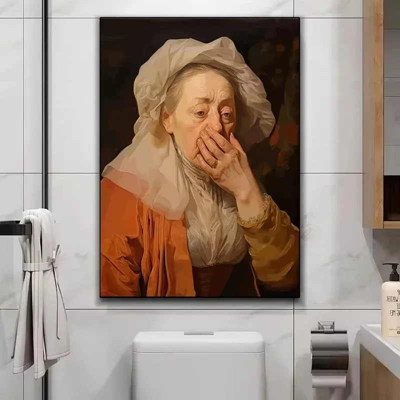 Funny Mona Lisa Wearing Pearls - Home Bathroom Pictures ulasan dan harga