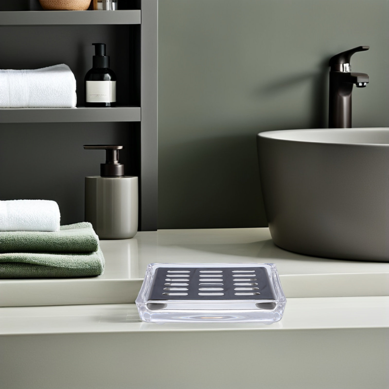 Clear Glass Soap Dish Stainles - Glass Soap Dish ulasan dan harga