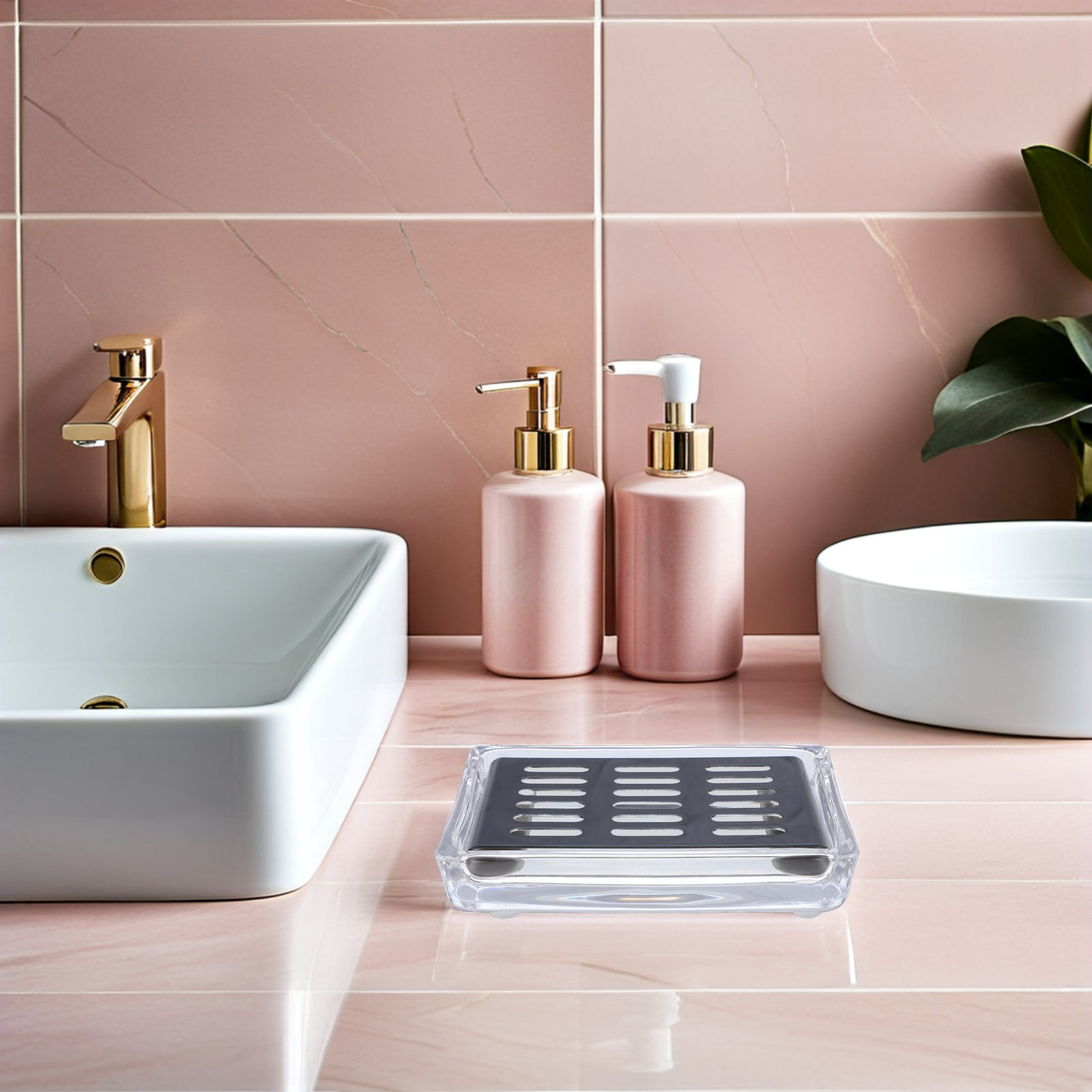 Clear Glass Soap Dish Stainles - Glass Soap Dish ulasan dan harga