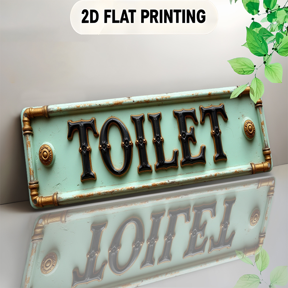 2D Flat, Vintage Toilet Sign - - Home Bathroom Decor ulasan dan harga