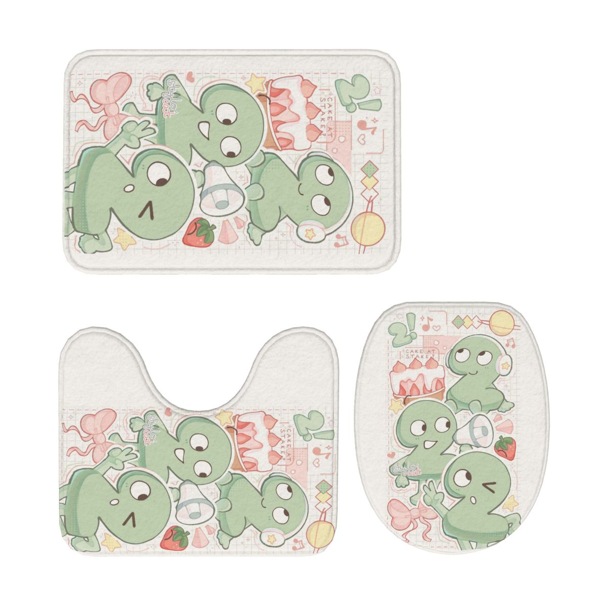 Two Tpot BFDI 3 Pcs Bath Mat B - Home Bathroom With Two Toilets ulasan dan harga