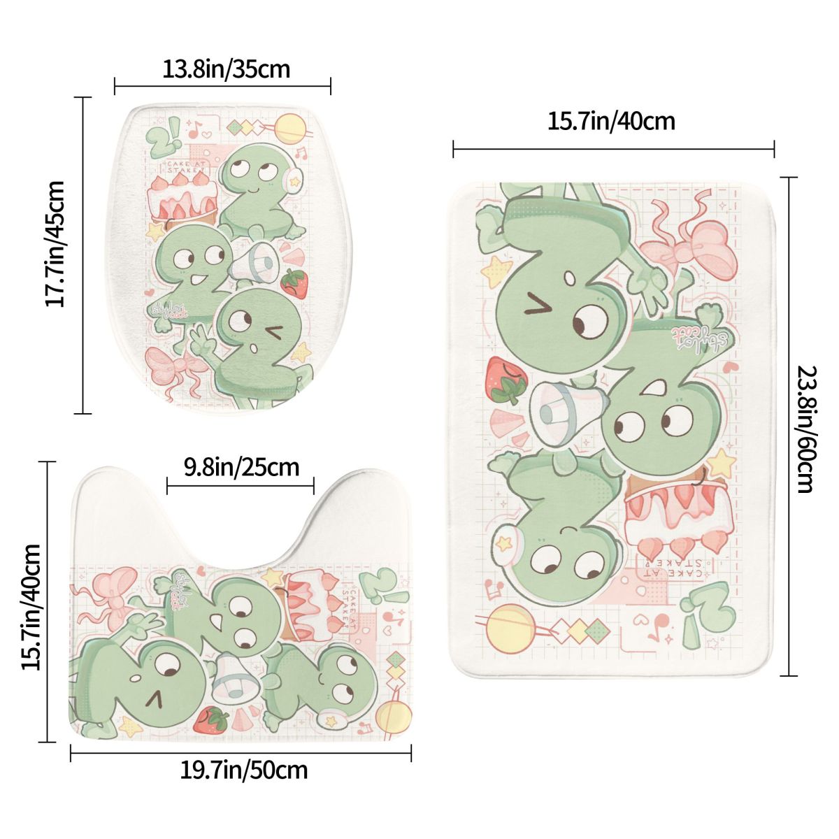 Two Tpot BFDI 3 Pcs Bath Mat B - Home Bathroom With Two Toilets ulasan dan harga