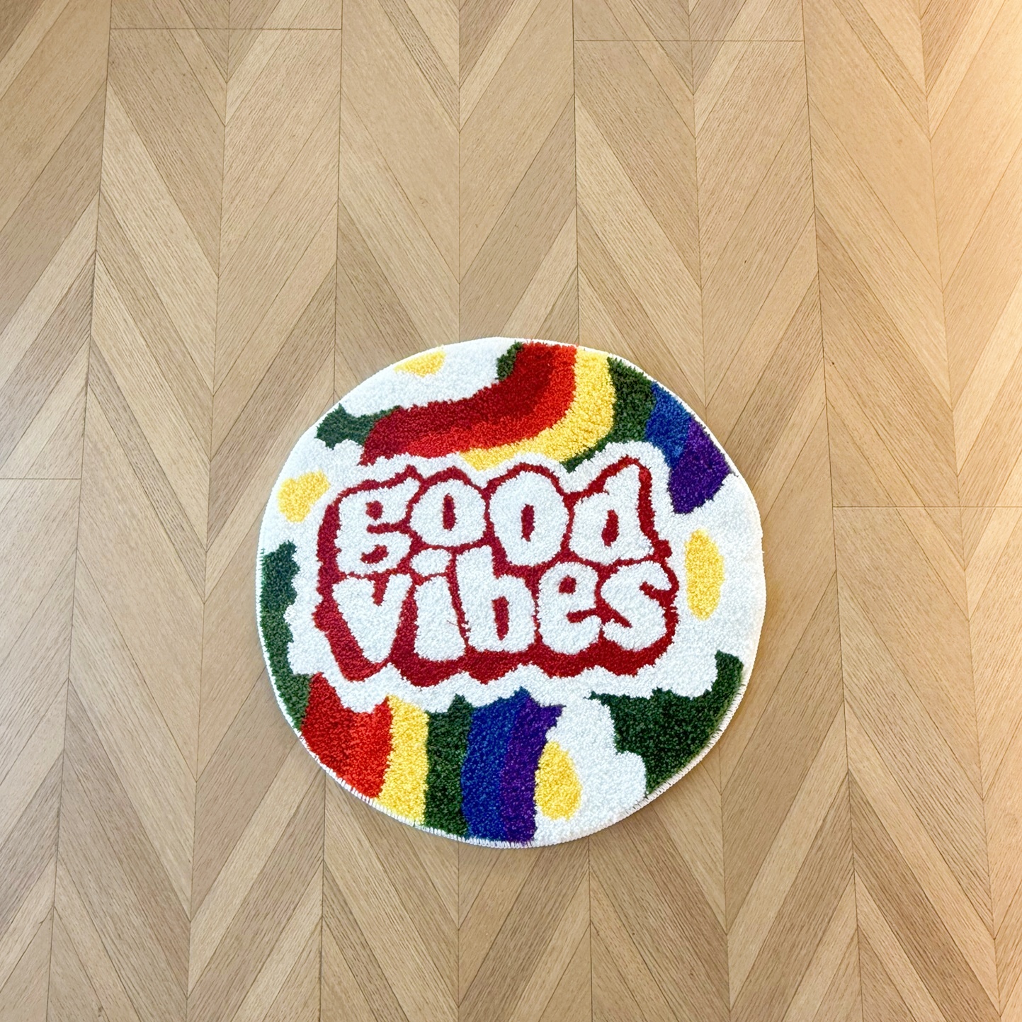 Good Vibes Rainbow Tufted Rug, - Home Goods Bathroom Rugs ulasan dan harga