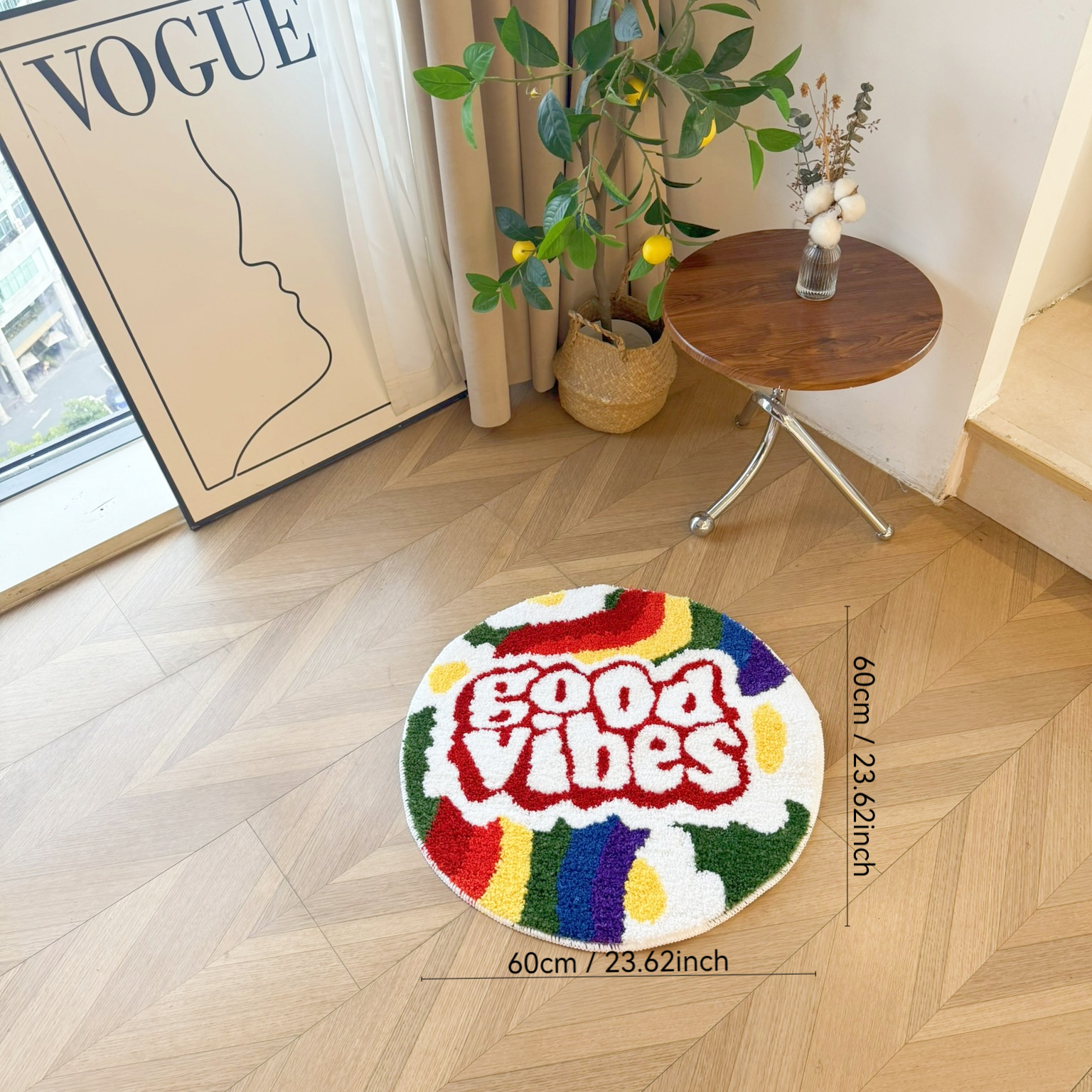 Good Vibes Rainbow Tufted Rug, - Home Goods Bathroom Rugs ulasan dan harga