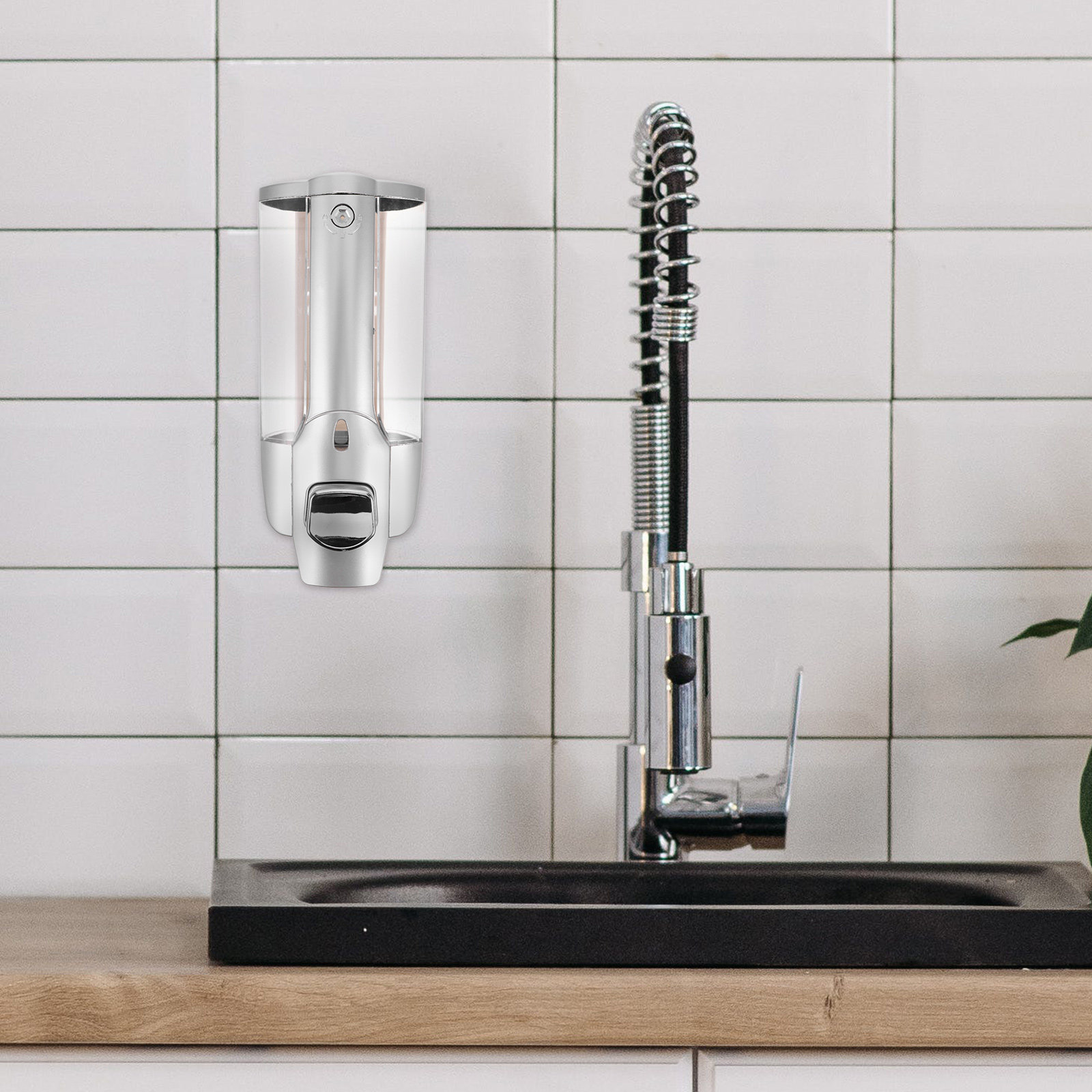 1Pcs Wall Mounted Soap Dispens - Home Bathroom Wall Soap Dispenser ulasan dan harga