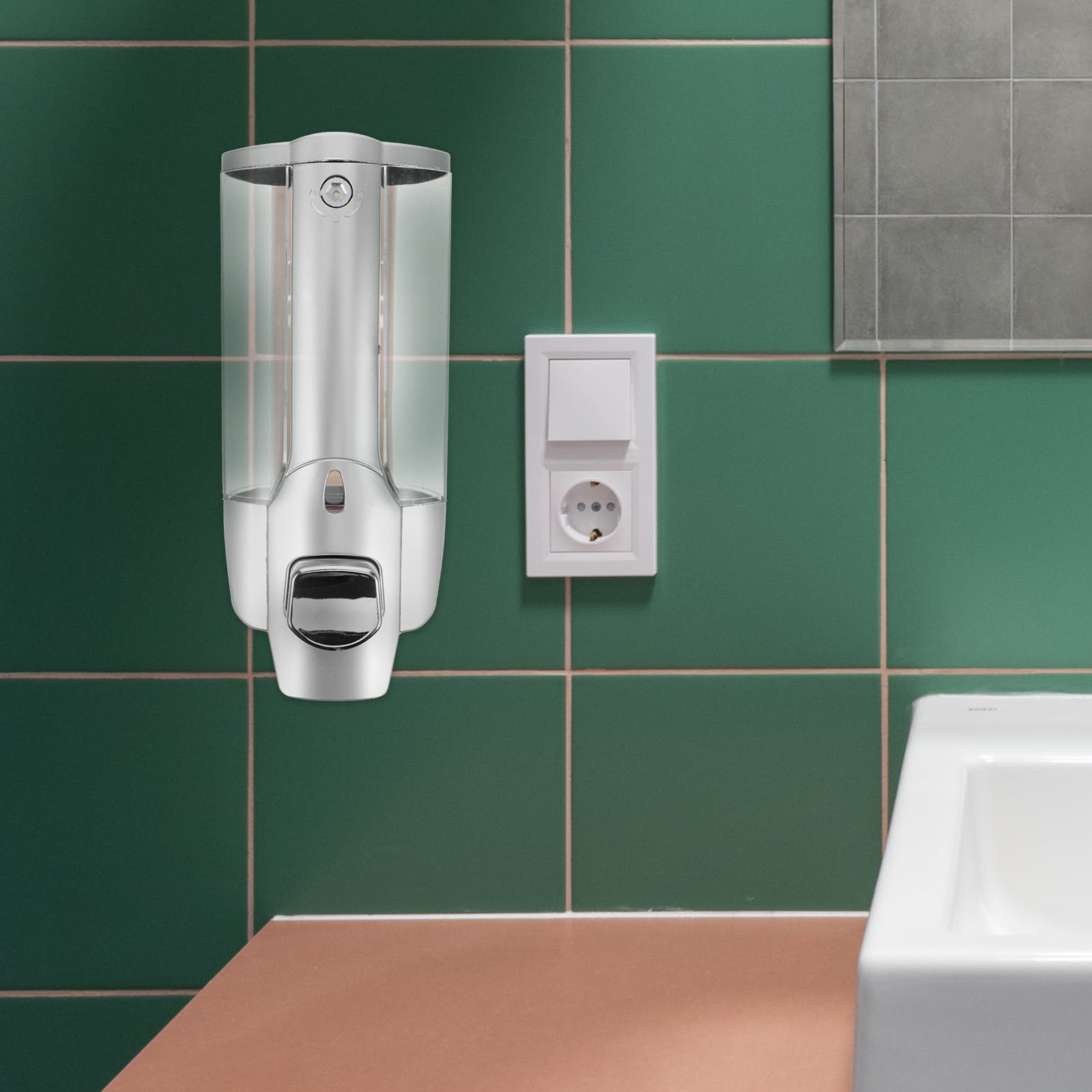 1Pcs Wall Mounted Soap Dispens - Home Bathroom Wall Soap Dispenser ulasan dan harga